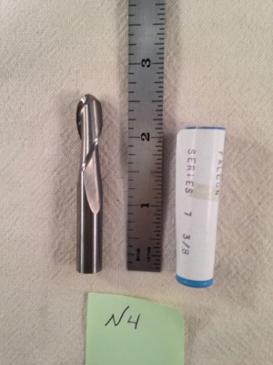 1 NEW FALCON / SGS 3/8'' DIAMETER CARBIDE END MILL 2 FLUTE. BALL. 1'' LOC (N4)