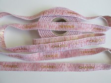 3 Yards NEW Authentic Chanel White/Red Metallic Ribbon