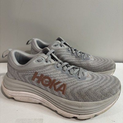 Hoka One One Gaviota 5 Shoes Womens Sz 9.5 B Harbor Mist Rose Gold Running