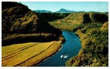 Vintage Postcard Wailua River Kauai Hawaii Garden Isle Scenic River View
