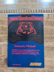 1995 Nintendo Power Card Virtual Boy Galactic Pinball
