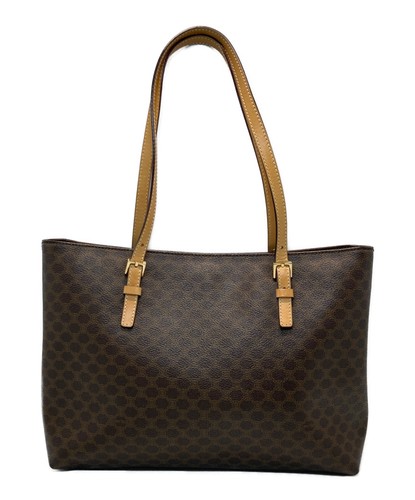 CELINE Macadam Tote Bag Brown Unisex Designer Handbag Shoulder Bag