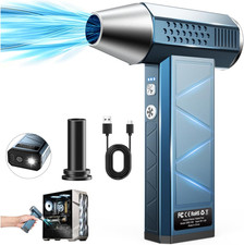 Compressed Air Duster, 380000RPM Powerful Electric Air Duster with LED Light, 4-