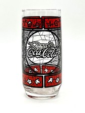 Set of 4 Vintage 1970's Art Deco "Stained Glass" Coca-Cola 16 oz. Tumblers