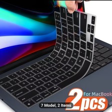 2 High-Quality Ultra-Thin Black Silicone Keyboard Covers For Macbook Series.