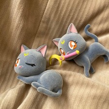 Sailor Moon Luna Figure Set Gray Handheld Size Authentic Collectible Toy