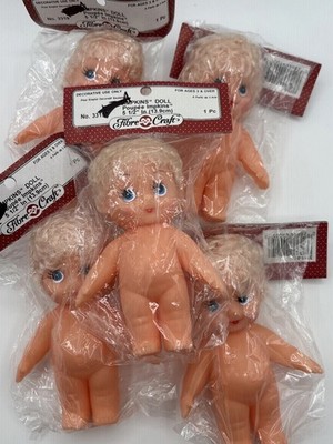 Impkins Dolls Fibre Craft 5.5'' Blue Eyes Blond Curly Hair Lot Of 5 NOS NEW DOLL