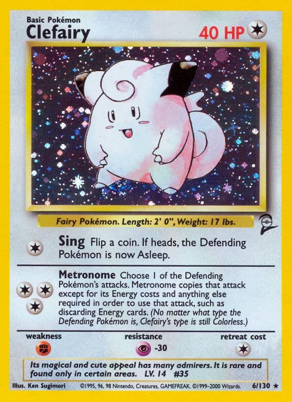 Pokemon Clefairy (6/132) Base Set 2 DMG HOLO