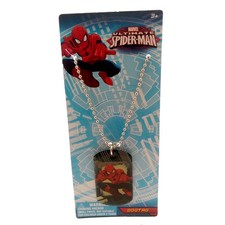 Marvel Spider-Man Adjustable Dog tag Necklace Chain Kids Boys 3 New