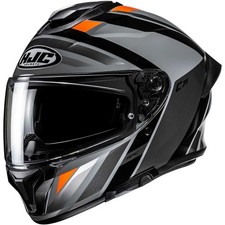 CASCO HELMET MOTO INTEGRALE DOPPIA VISIERA HJC C71 FABER MC7 GREY ORANGE TG S