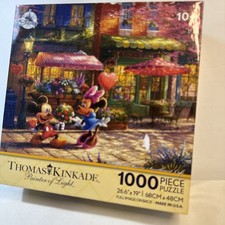 THOMAS KINKADE Mickey  Minnie Sweetheart Cafe Puzzle 1000pc Open Box Sealed Bag