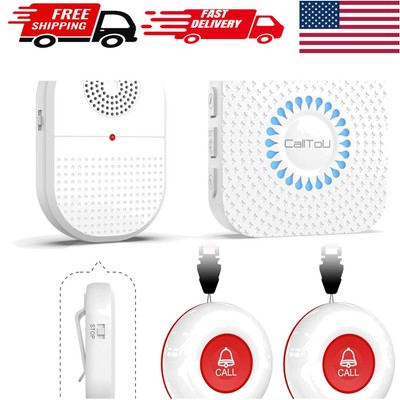 Wireless Caregiver Pager System with Waterproof Call Buttons & Vibration Alerts