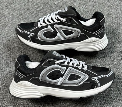   Dior B30 Black Reflective CD30 Logo Mesh Lightweight Running Men's Sneakers