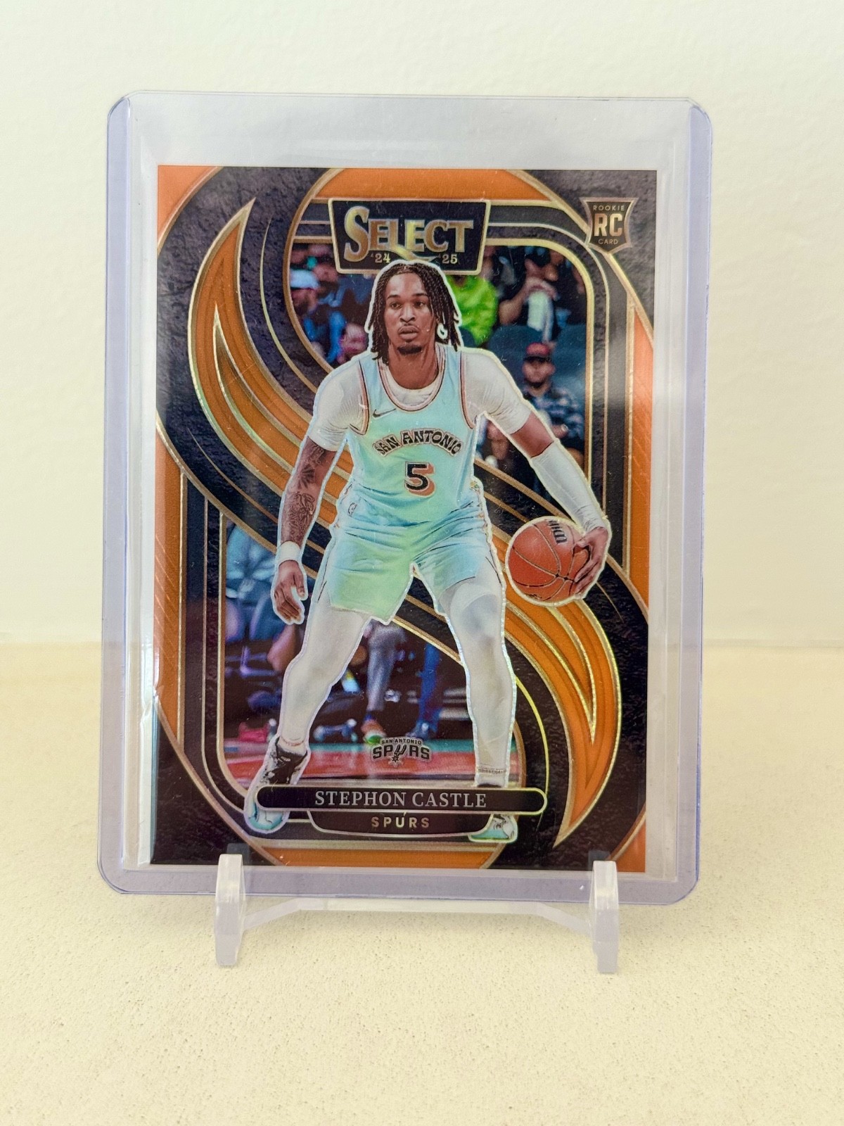 2024-25 Panini Select - Premier Level Stephon Castle #175 Orange Prizm /65 (RC)