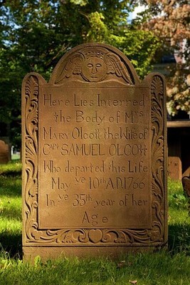 Hartford Connecticut Ancient Cemetery Mary Samuel Olcott Gravestone 1760s