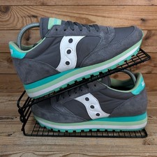 Saucony Trainers Womens Size UK 6.5 Jazz Triple Grey Mint Suede Casual Shoes