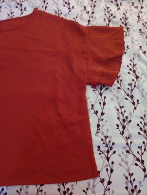 Dark Orange Top Polyester Fabric tunic style 1 xl 