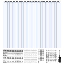 New/Clear PVC Strip Curtain, 96 in Height x 84 in Width x 0.08 in Thickness, 14