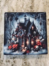 Dark / Evil Christmas Home 4 in x 4 in custom made ceramic coaster