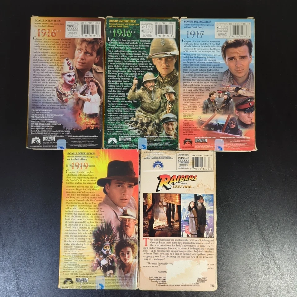 Adventures of Young Indiana Jones 4 VHS Lot And Raiders As Is Untested - Image 2 of 4