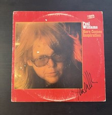 Paul Williams Signed Here Comes Inspiration LP Vinyl Autographed