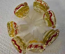 Multi Colors Swirled Thick Glass Male Bowl  Stem 14/15mm for Hookah