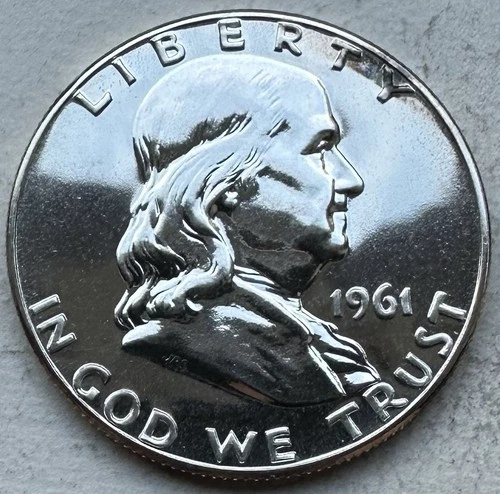 1961 Proof Franklin Half Dollar 90% Silver-INV#8696