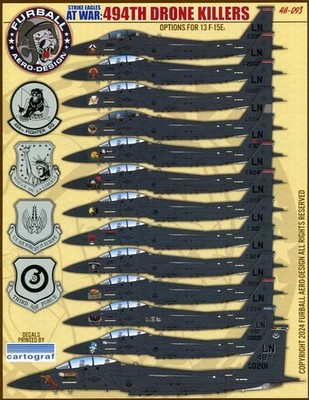 1/48 FARBALL Decals 494th FS F-15E Strike Eagle