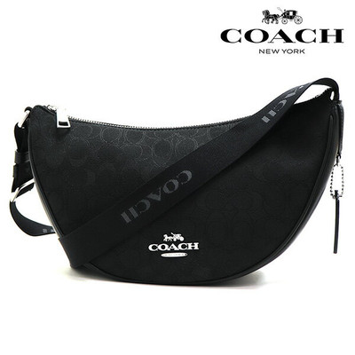 Coach Shoulder Bag Women's COACH Signature Jacquard Black