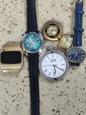 Lot 6 Vintage Swiss Watch  Pocket watch hand wind Work  not Work for parts