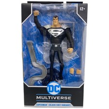 DC Multiverse Superman Black Suit Variant 7 Figure Animated Mcfarlane Damaged