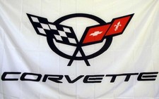 Corvette White 3x5 Poly Flag