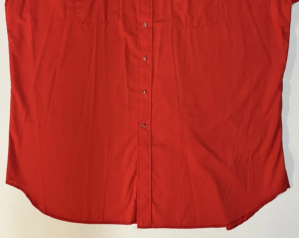 Vintage Panhandle Slim Western Shirt Sz 19-34 2XL Big & Tall Red Pearl Snaps EUC - Image 4 of 4