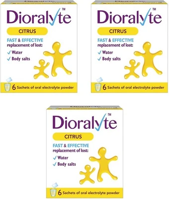 3 x DIORALYTE Rehydration Sachets Citrus (6)
