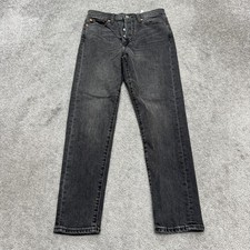 Levi's Wedgie Skinny Button Fly Denim jeans Women 28 Washed Black Cotton Stretch