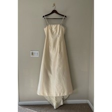 Bridal Apparel Sz 6 P Silk Designer Paula Varsalona Pearl Wedding Gown Dress