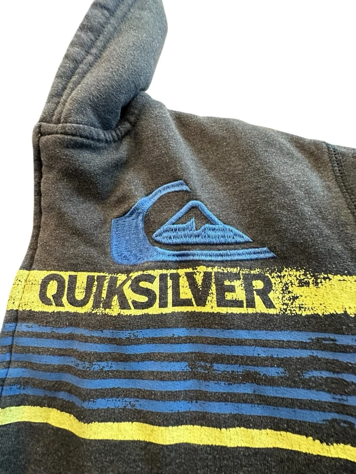Толстовка с капюшоном Quiksilver для мальчиков серый свитер размер средний 10/12 полная молния б/у в отличном состоянии - Изображение 2 из 4