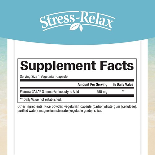 Natural Factors Stress-Relax Pharma GABA, 250 mg, 60 Vegetarian Capsules - Picture 2 of 5
