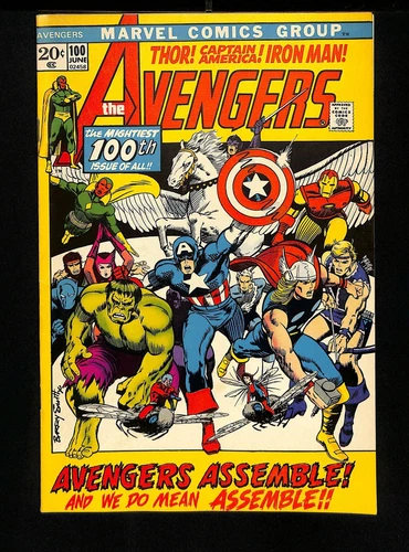 Avengers #100 VF 8.0 Anniversary Issue Black Knight! Avengers Assemble!