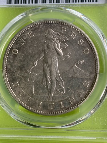 US PHILIPPINES 1904-S ONE PESO PCGS AU 55 LUSTROUS WITH HINT OF TONE - Picture 4 of 4