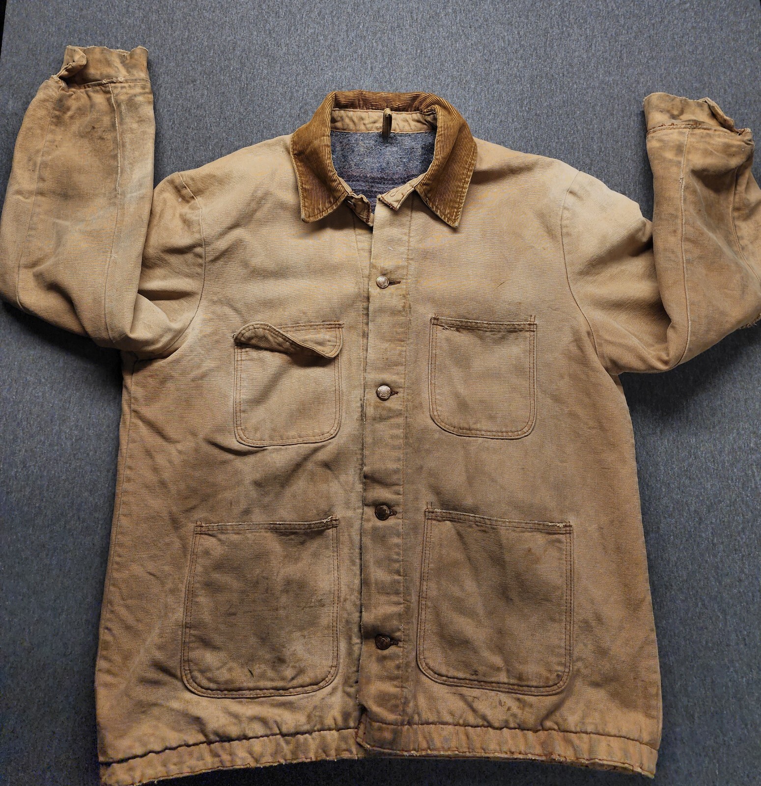 Men's Plain Chain Cotten Brown Jacket
