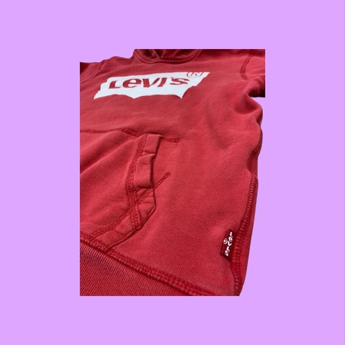 LEVI'S Kids 2010 Retro Hoodie, Ribbed Cuffs & Hemline, Kangaroo Pockets, Red, 12 - Picture 3 of 4