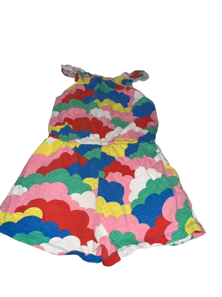 Mini Boden Rainbow Clouds Charlie Romper Jersey Playsuit Sz 6-7 Yrs Pom READ - Image 2 of 4