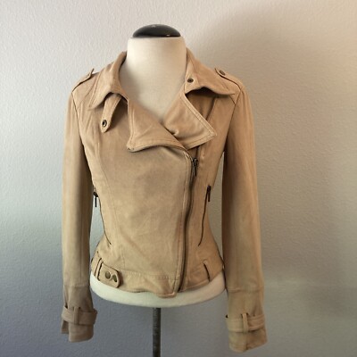 BNCI By Blanc Noir Tan Vegan Suede Moto Jacket XS