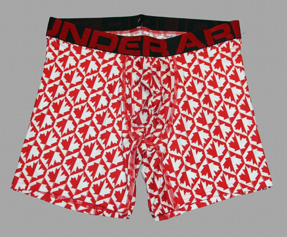 Walging patrouille Tektonisch Under Armour Canada Red &amp; White Maple Leaf BoxerJock Boxers Men&#039;s  M NWT | eBay