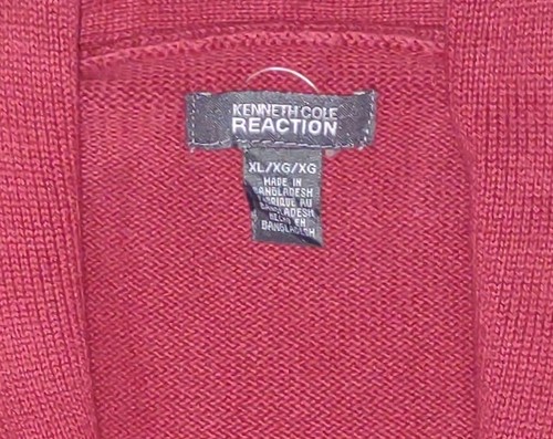 Kenneth Cole Reaction Sweater Cardigan Mens Size XL Shawl Collar Red Gift - Picture 5 of 7