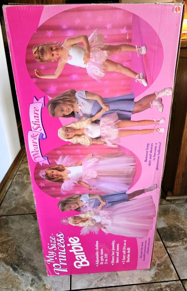 Barbie Mattel My Size Princess 1995 3 pies de alto nueva sellada rara usar y compartir Foto 2 de 4