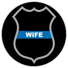 Law Enforcement Cop Thin Blue Line Wife Police Badge Bumper Sticker Military 5"