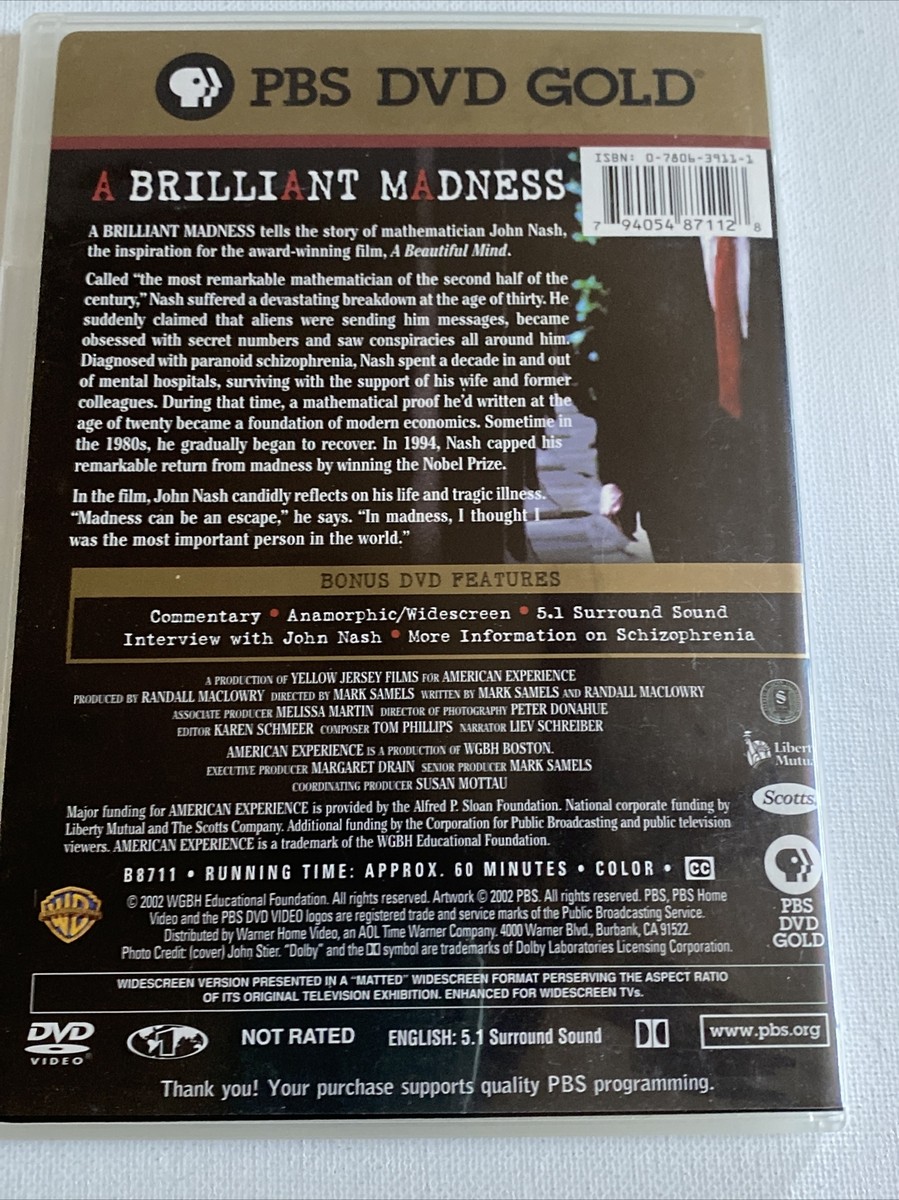 A Brilliant Madness PBS John Nash DVD (2002) - Inspired “A