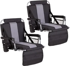 Stadium Seat for Bleachers Portable Outdoor Floor Folding Black Grey 2 